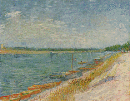 View of a River with Rowing Boats